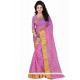 Simplistic Polly Cotton Pink Casual Saree