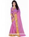 Simplistic Polly Cotton Pink Casual Saree