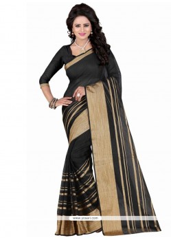 Invigorating Patch Border Work Black Casual Saree