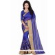 Genius Blue Patch Border Work Casual Saree