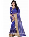 Genius Blue Patch Border Work Casual Saree