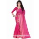 Aspiring Polly Cotton Hot Pink Patch Border Work Casual Saree