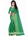 Simplistic Polly Cotton Green Casual Saree