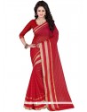 Pristine Polly Cotton Patch Border Work Casual Saree