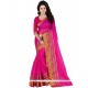 Exciting Polly Cotton Hot Pink Casual Saree