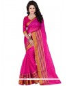 Exciting Polly Cotton Hot Pink Casual Saree