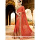 Ideal Rust Embroidered Work Classic Designer Saree