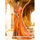 Beckoning Orange Net Classic Designer Saree