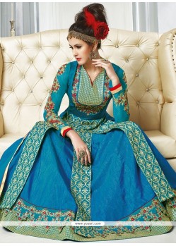 Gorgonize Zari Work Net Designer Floor Length Suit