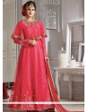 Desirable Lace Work Designer Floor Length Suit