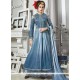 Aspiring Resham Work Blue Net Designer Floor Length Suit