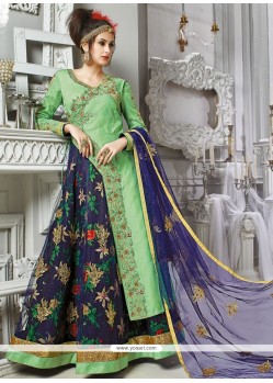 Awesome Banarasi Silk Designer Floor Length Suit