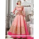 Invigorating Art Silk Patch Border Work Designer Floor Length Suit