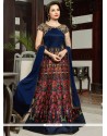 Invaluable Digital Print Work Navy Blue Floor Length Anarkali Salwar Suit