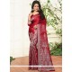 Weaving Crepe Silk Traditional Saree In Red