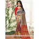 Impeccable Grey And Red Banarasi Silk Traditional Saree