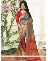 Impeccable Grey And Red Banarasi Silk Traditional Saree