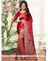 Auspicious Red Weaving Work Traditional Saree