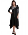 Exciting Rayon Black Party Wear Kurti