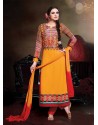 Orange Georgette Punjabi Suit