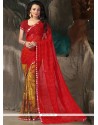 Imperial Faux Georgette Red Printed Saree