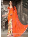 Haute Faux Georgette Patch Border Work Printed Saree