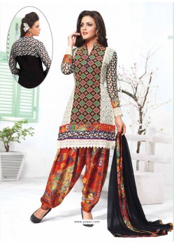 Multicolor Jacquard Punjabi Suit