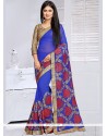 Attractive Embroidered Work Faux Georgette Classic Saree
