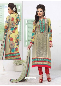 Multicolor Georgette,Jacquard Punjabi Suit