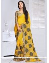 Exceeding Faux Georgette Embroidered Work Classic Saree