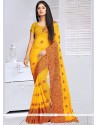Fab Faux Georgette Yellow Classic Saree