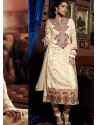 Cream Pure Georgette Punjabi Suits
