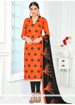 Captivating Embroidered Work Churidar Suit