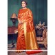 Opulent Weaving Work Orange Art Silk Traditional Saree