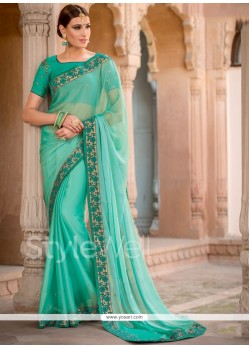 Imperial Faux Chiffon Embroidered Work Designer Saree