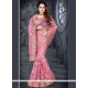 Girlish Pink Net Classic Saree