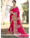 Captivating Hot Pink Fancy Fabric Designer Bridal Sarees