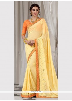 Majestic Embroidered Work Faux Georgette Classic Saree