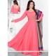 Attractive Raw Silk Hot Pink Anarkali Suit