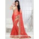 Prominent Patch Border Work Designer Saree