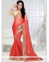 Prominent Patch Border Work Designer Saree