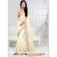 Festal Shimmer Georgette Off White Designer Saree