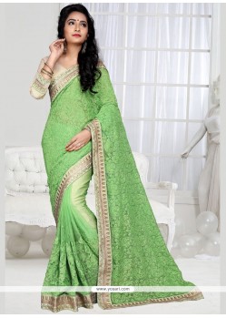 Hypnotic Embroidered Work Shimmer Georgette Designer Saree