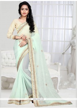 Exceptional Sea Green Designer Saree