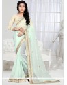 Exceptional Sea Green Designer Saree