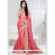 Ruritanian Embroidered Work Hot Pink Designer Saree