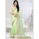 Resplendent Shimmer Georgette Sea Green Designer Saree