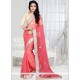 Charming Pink Embroidered Work Designer Saree