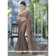 Unique Faux Chiffon Brown Casual Saree