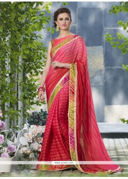 Glitzy Faux Chiffon Lace Work Casual Saree